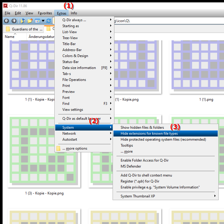 How can I show or hide file extensions in File Explorer